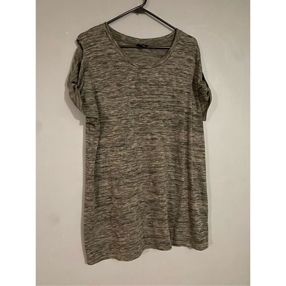 MOSSIMO Heathered Green Cut-Out Twist Short-Sleeve Crew Neck T-Shirt XXL - Picture 2 of 7